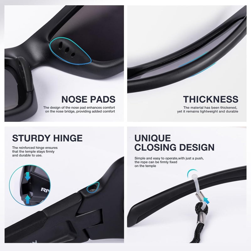 RIVBOS Polarized Sunglasses UV400 Protection for Men's and Women's Fishing, Cycling, and Outdoor Activities RB832 - Image 3